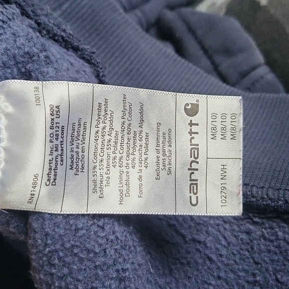 CARHARTT Navy Blue Size Medium Relaxed Fit Hoodie - Picture 10 of 11